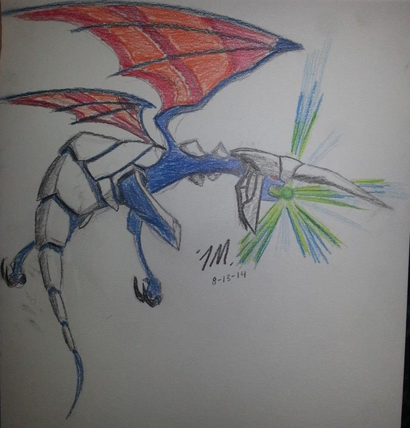 Blue Dragon About to Fire Homing Lasers