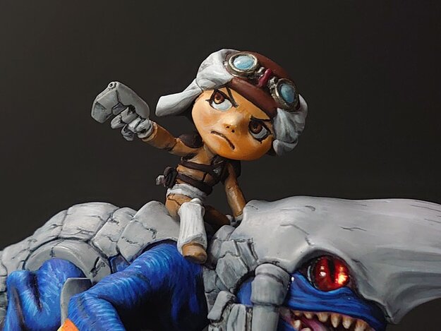 Chibi Kyle Fluge and Blue Dragon Miniature