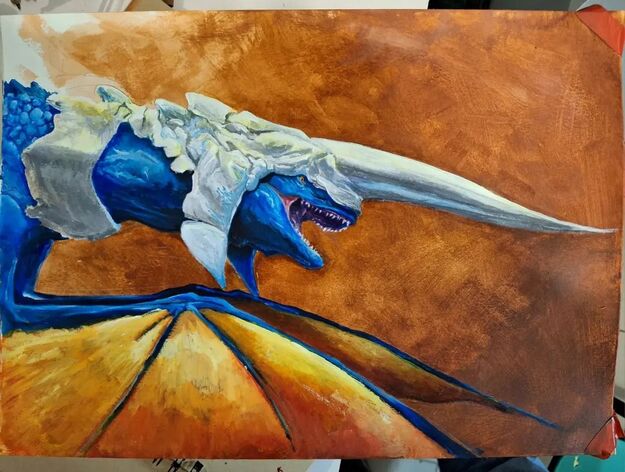 Blue Dragon Painting